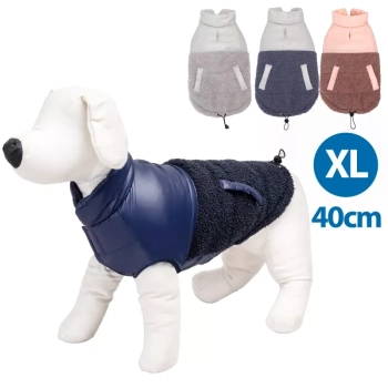 Płaszcz zimowy XL 40 cm dla psa ciepły z futerkiem miękki puszysty