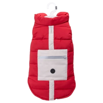 Płaszcz zimowy XL 40 cm dla psa z odblaskową kieszenią miękki ciepły