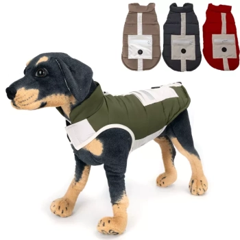 Płaszcz zimowy XL 40 cm dla psa z odblaskową kieszenią miękki ciepły