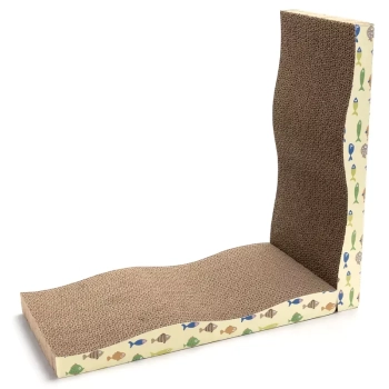 Podwójny drapak dla kota falowane legowisko z kocimiętką 44.5x21x7.2cm